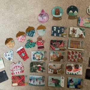 mostly unused rare Starbucks gift cards